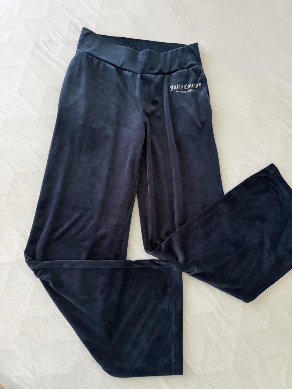 Juicy Couture Girls' Black Velour Flared Joggers